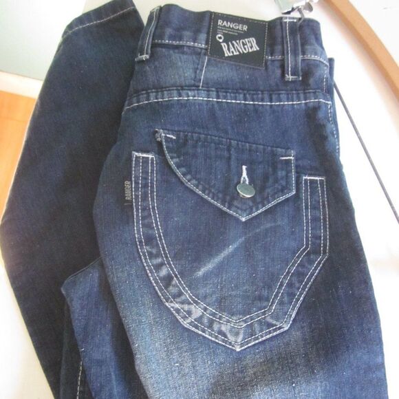 Mens Ranger Jeans 100% Cotton Size 30 X 32 Dark Wash Like New - Picture 2 of 11
